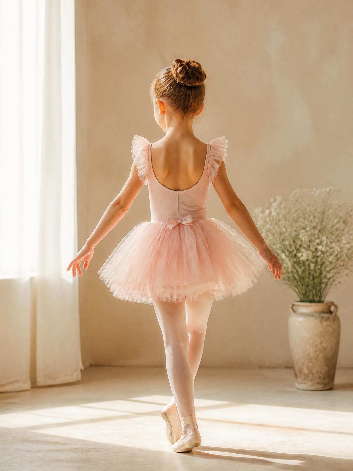 Young ballerina in a blush pink tutu from FEEL'S Kidswear